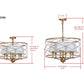 Safavieh Thea 25.25-Inch Dia Adjustable Pendant Lamp - Gold | Pendant Lamps | Modishstore