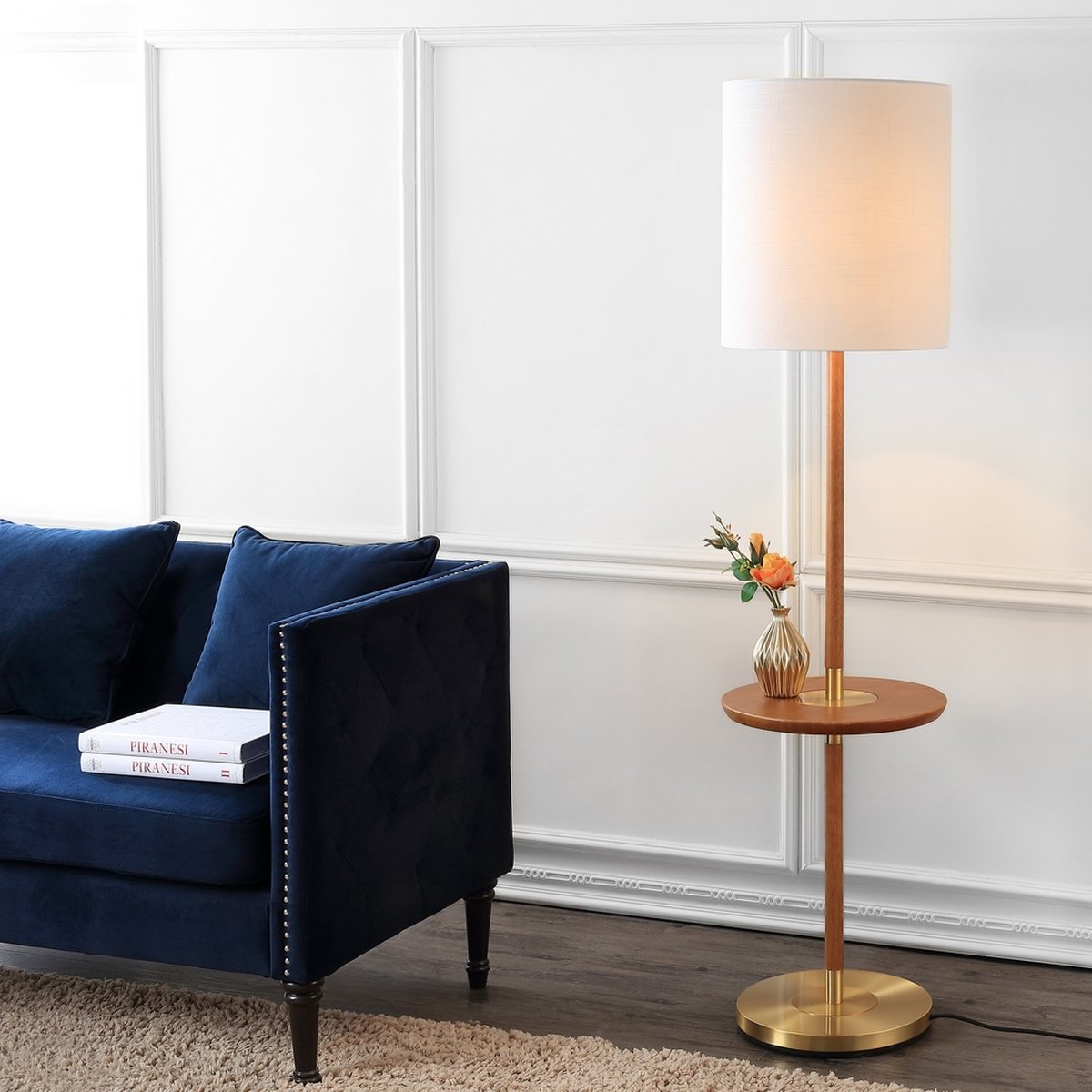 Safavieh Janell 65-Inch H End Table Floor Lamp - Brown | Floor Lamps | Modishstore