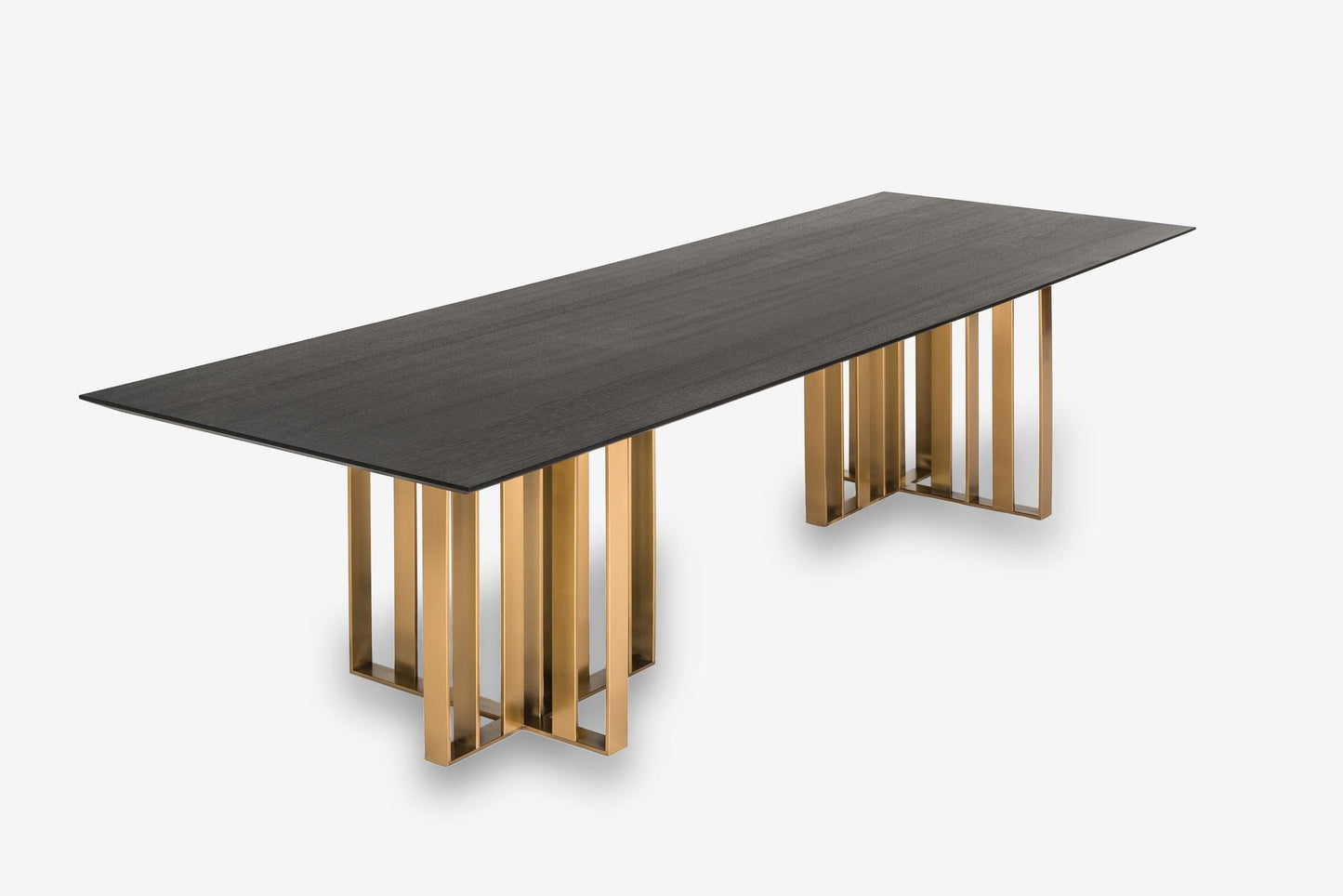 Modrest Livia - Modern Wenge & Gold Stainless Steel Dining Table-2