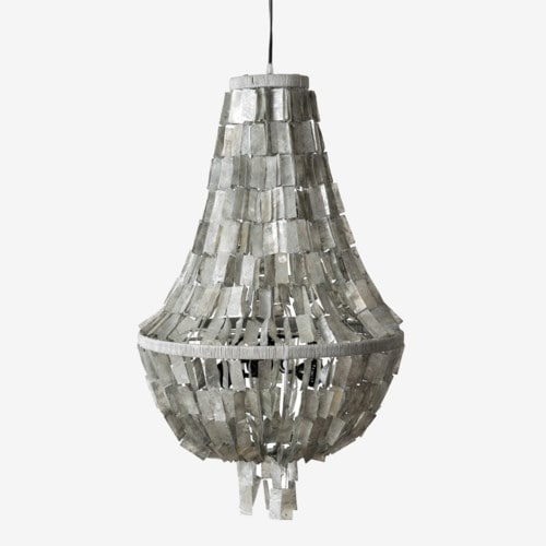Darcy Teardrop Chandelier Gray Capiz by Jeffan | Chandeliers | Modishstore - 4