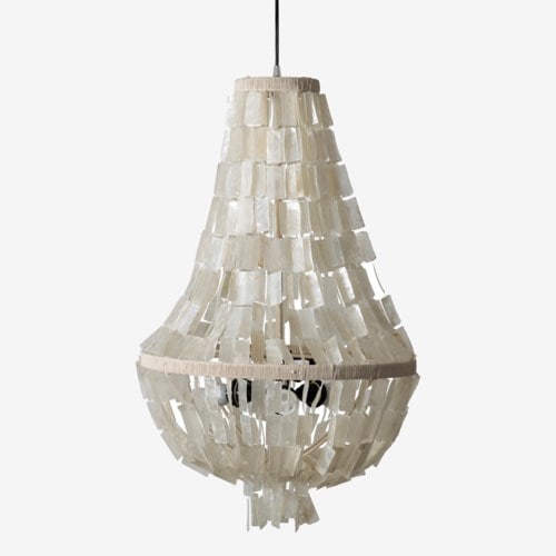 Darcy Teardrop Chandelier Gray Capiz by Jeffan | Chandeliers | Modishstore - 8