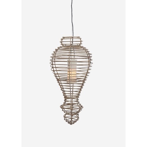 Orinda Hanging Lamp-L-Kuboo Grey by Jeffan | Pendant Lamps | Modishstore