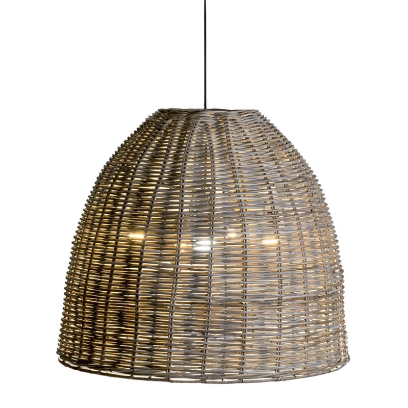 Mason Pendant Rattan (Kuboo Grey) Metal Frame by Jeffan | Pendant Lamps | Modishstore - 2