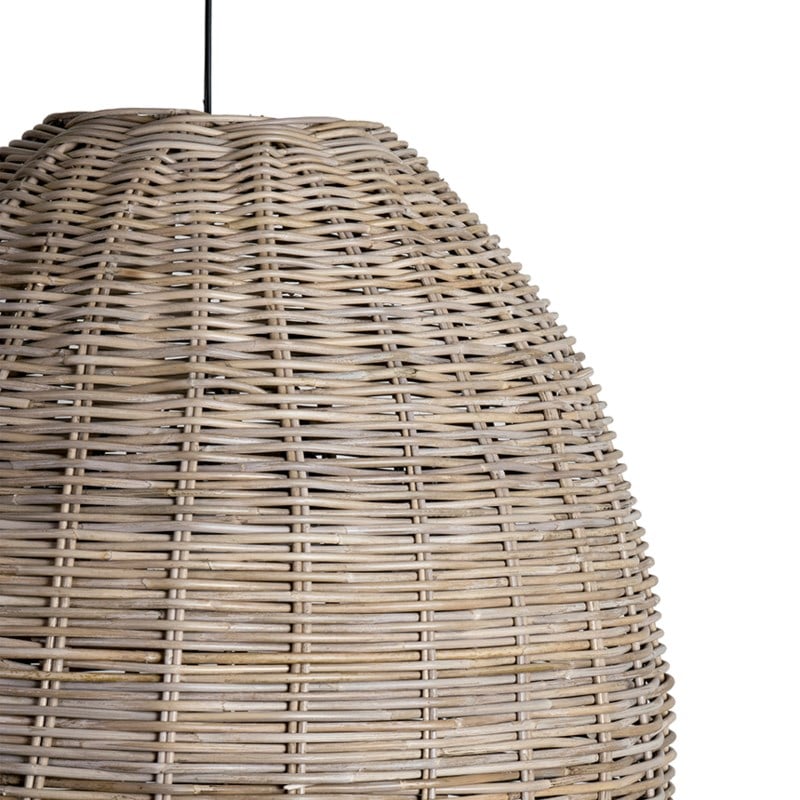 Mason Pendant Rattan (Kuboo Grey) Metal Frame by Jeffan | Pendant Lamps | Modishstore - 3