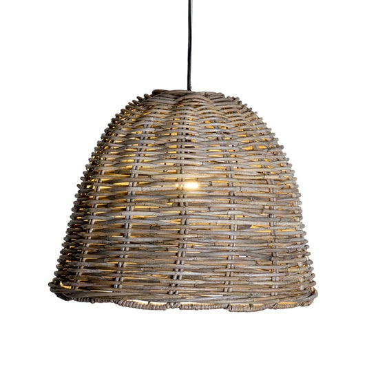 Mason PendantRattan(Kuboo Grey)Metal Frame | ModishStore | Pendant Lamps