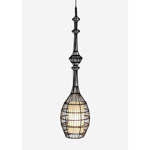 Silhoutte Seagrass/Iron Pendant Wide by Jeffan | Pendant Lamps | Modishstore