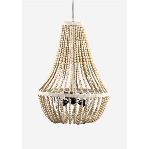 Juliet Collapsible Chandelier with Wooden Beads by Jeffan | Chandeliers | Modishstore - 3