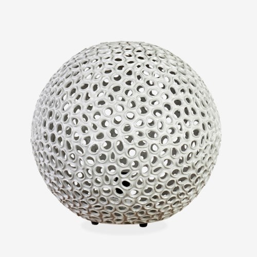 Elara Round Fiberlass Lamp - Grey by Jeffan | Table Lamps | Modishstore