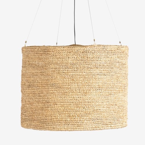 Giavanna Rafia Hanging Lamp - Cream by Jeffan | Pendant Lamps | Modishstore