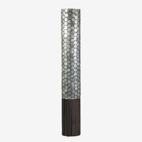 Gia Capiz Floor Lamp Medium/Large - Gray by Jeffan | Floor Lamps | Modishstore