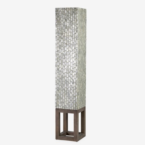 Wales Capiz Floor Lamp Large - Gray by Jeffan | Floor Lamps | Modishstore