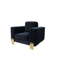 Divani Casa Lori - Modern Velvet Glam Black & Gold Chair | Armchairs | Modishstore - 3