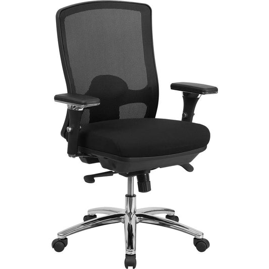 Hercules Series 24/7 Intensive Use Big & Tall 350 Lb. Rated Black Mesh Multifunction Swivel Ergonomic Office Chair By Flash Furniture | Office Chairs | Modishstore