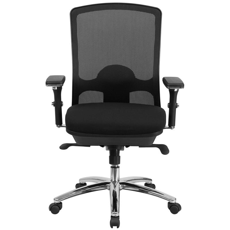 Hercules Series 24/7 Intensive Use Big & Tall 350 Lb. Rated Black Mesh Multifunction Swivel Ergonomic Office Chair By Flash Furniture | Office Chairs | Modishstore - 4