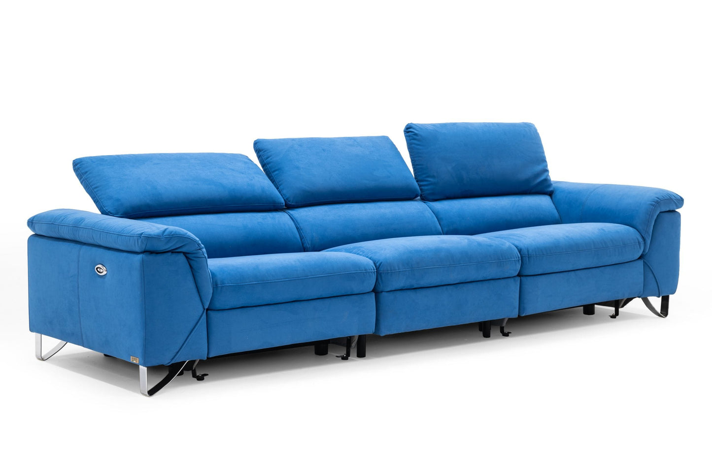Divani Casa Maine - Modern Light Grey Fabric Sofa w/ Electric Recliners-2