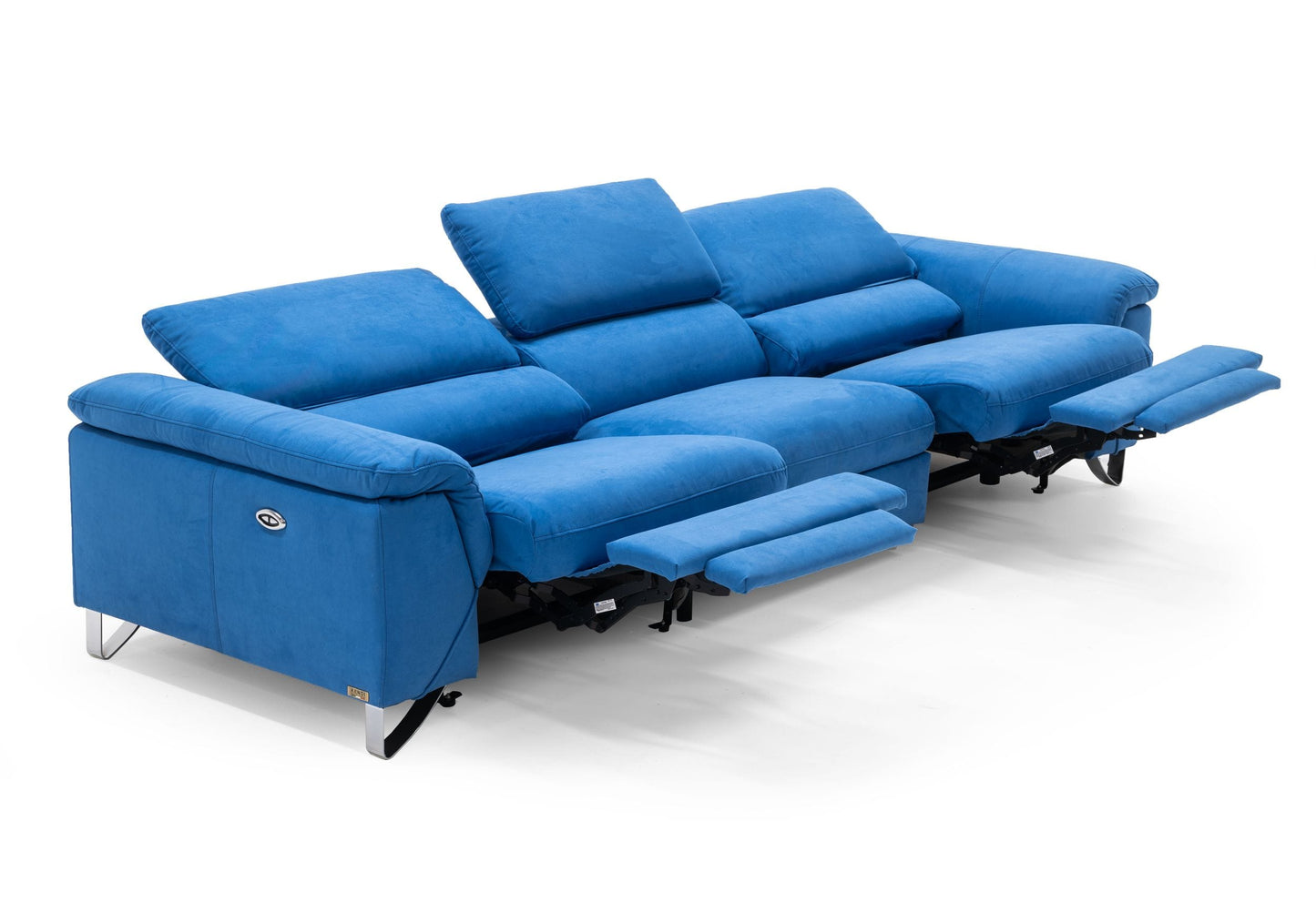 Divani Casa Maine - Modern Light Grey Fabric Sofa w/ Electric Recliners-3