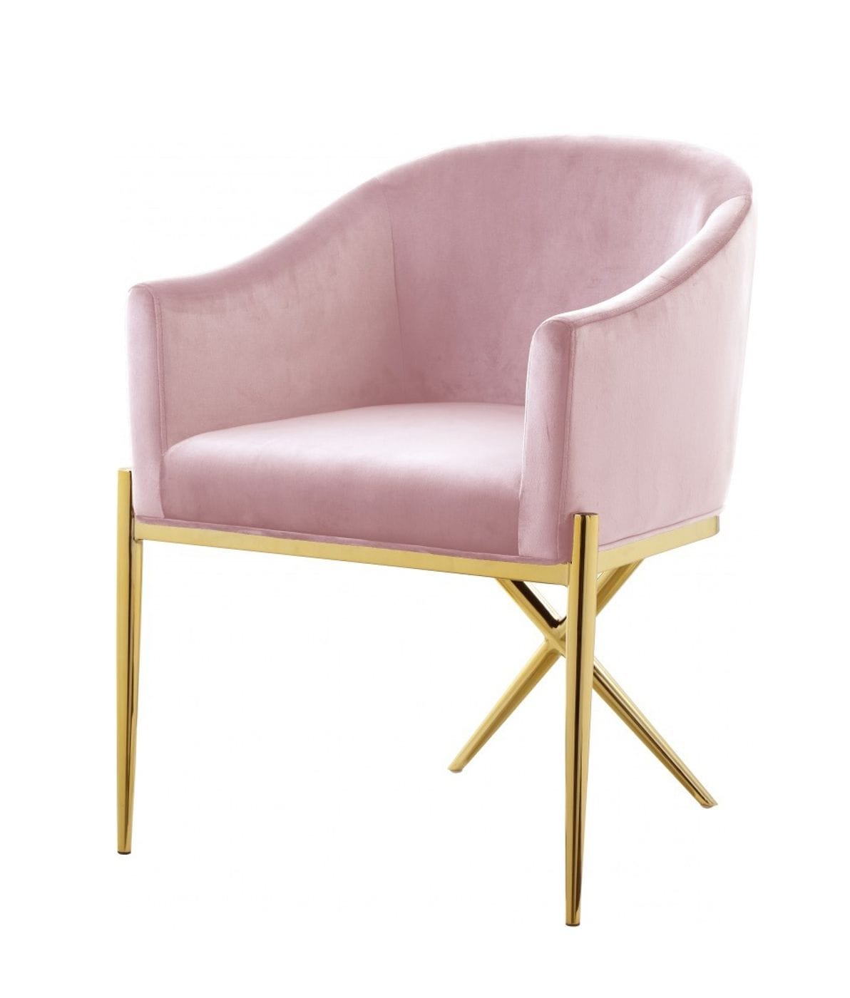 Modrest Mancos - Modern Pink Velvet Accent Chair | Modishstore | Lounge Chairs
