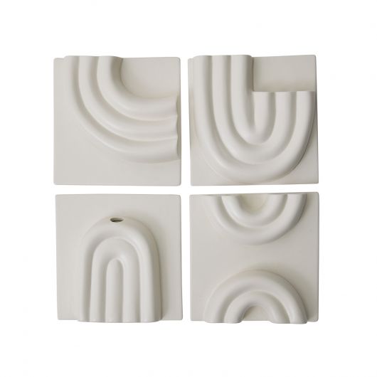 Mara White Glaze Wall Planter Set Of 4 By Accent Decor | Planters, Troughs & Cachepots | Modishstore - 4