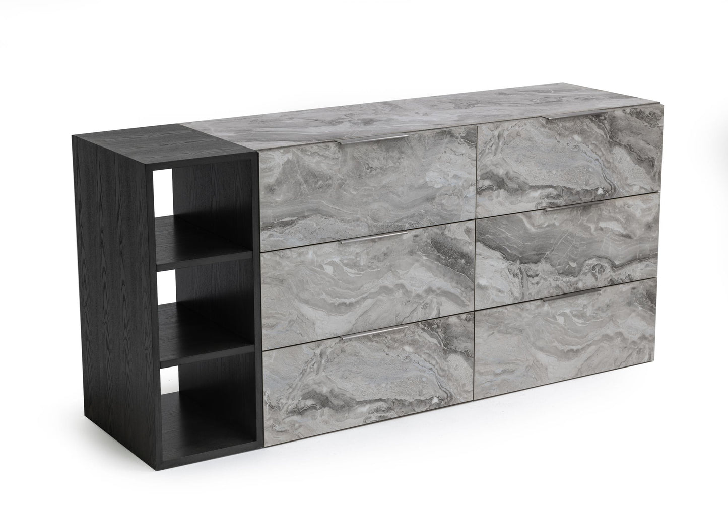 Nova Domus Maranello - Modern Grey Wash & Faux Marble Dresser | Dresser | Modishstore - 3
