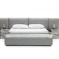 Nova Domus Maranello - Modern Grey Fabric Bed w/ Two Nightstands | Beds | Modishstore