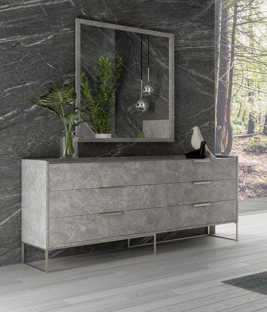 Nova Domus Marbella - Italian Modern Grey Marble Dresser | Modishstore | Dressers