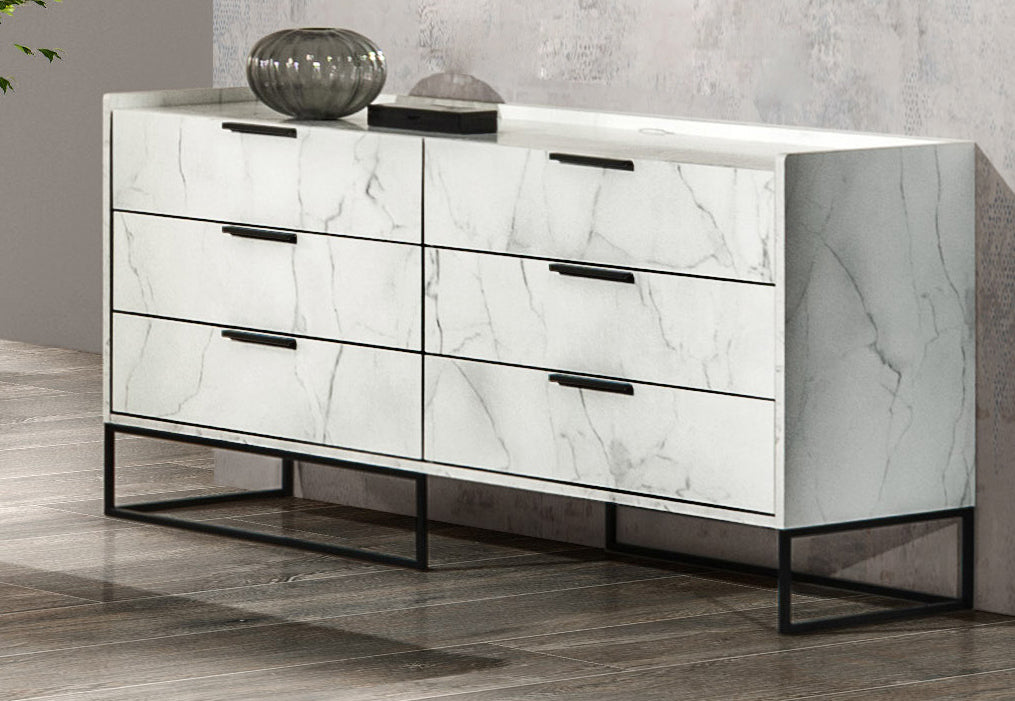 Nova Domus Marbella - Italian Modern White Marble Dresser-3
