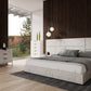 Nova Domus Marbella - Italian Modern White Marble Bed w/ 2 Nightstands-2