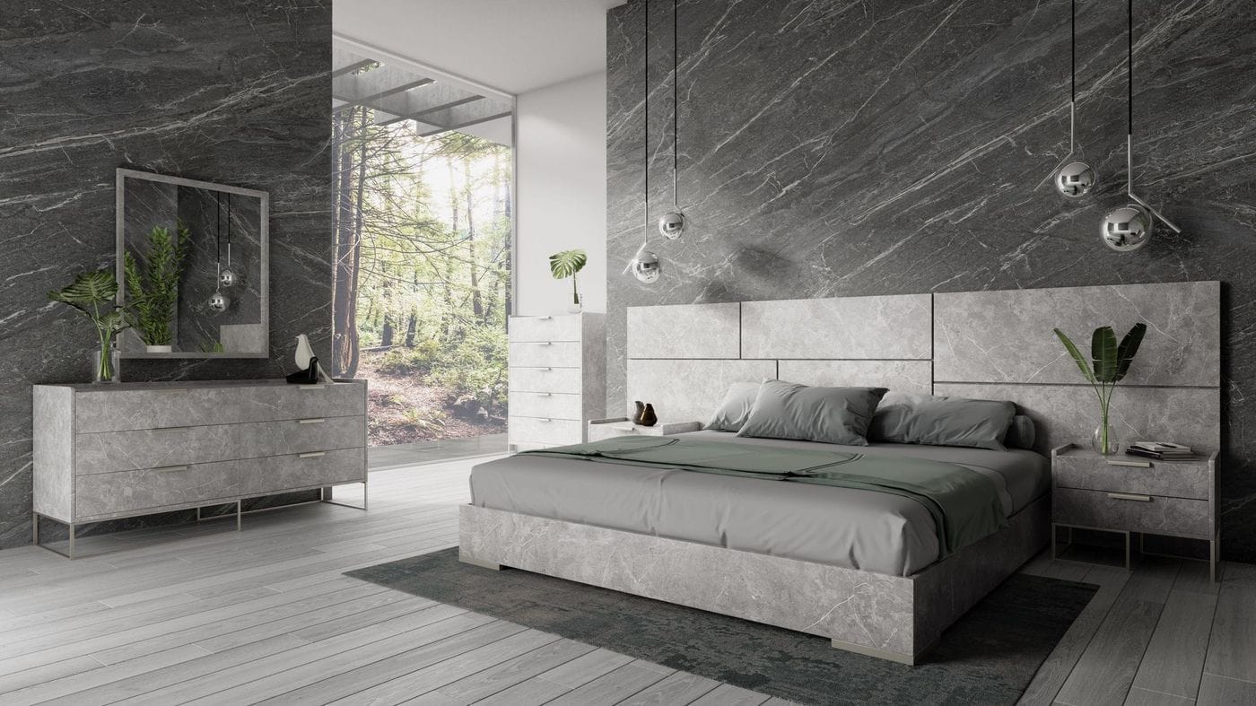 Nova Domus Marbella - Italian Modern Grey Bed Set | Modishstore | Beds
