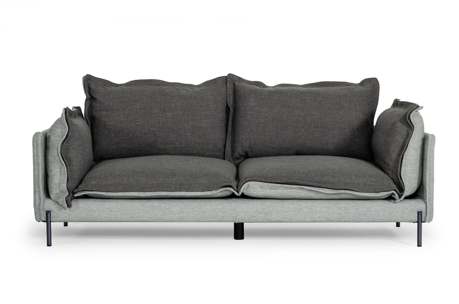 Divani Casa Mars - Modern Grey & Dark Grey Fabric Sofa-2