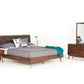 Modrest Marshall Mid-Century Modern Brown Fabric & Walnut Bedroom Set-2