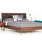 Modrest Marshall Mid-Century Modern Brown Fabric & Walnut Bed-2
