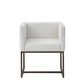 Modrest Marty - Modern Off-White & Copper Antique Brass Dining Chair