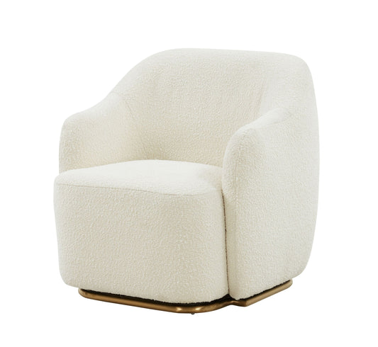 Modrest Masha Modern Off White Sherpa Accent Chair | Lounge Chairs | Modishstore
