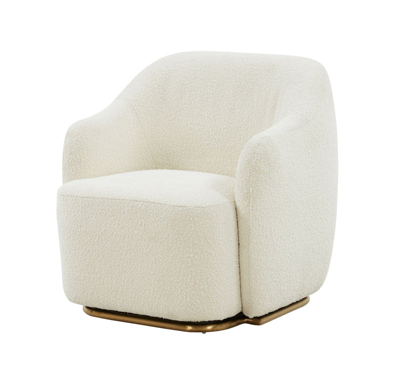 Modrest Masha Modern Off White Sherpa Accent Chair | Lounge Chairs | Modishstore
