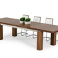 Modrest Maxi - Modern Walnut & Stainless Steel Dining Table-3