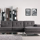 Divani Casa Forli Modern Grey Fabric Sectional Sofa w/ Right Facing Chaise | Modishstore | Sofas