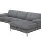 Divani Casa Forli Modern Grey Fabric Sectional Sofa w/ Right Facing Chaise-3