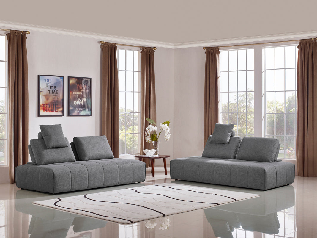Divani Casa Edgar Modern Grey Fabric Modular Sectional Sofa | Sofas | Modishstore - 3