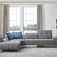 Divani Casa Nash Modern Contemporary Grey Tufted Fabric Sectional Sofa w/ Adjustable Backrest-3