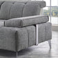 Divani Casa Nash Modern Contemporary Grey Tufted Fabric Sectional Sofa w/ Adjustable Backrest-6