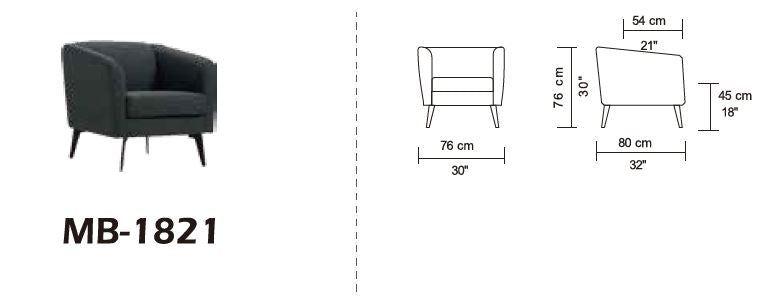 Divani Casa Bannack Modern Dark Grey Fabric Lounge Chair-3