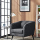 Divani Casa Bannack Modern Dark Grey Fabric Lounge Chair | Modishstore | Lounge Chairs