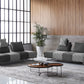 Divani Casa Cooke Modern Grey Houndstooth Fabric Modular Sectional Sofa Bed-2