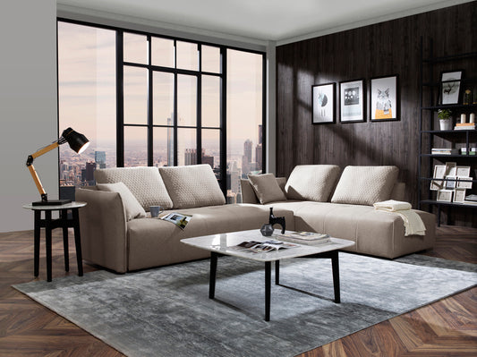 Divani Casa Polson Modern Modular Light Grey Fabric Sectional Sofa Bed | Modishstore | Sofas
