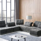 Divani Casa Ekron Modern Grey Fabric Modular Sectional Sofa | Modishstore | Sofas