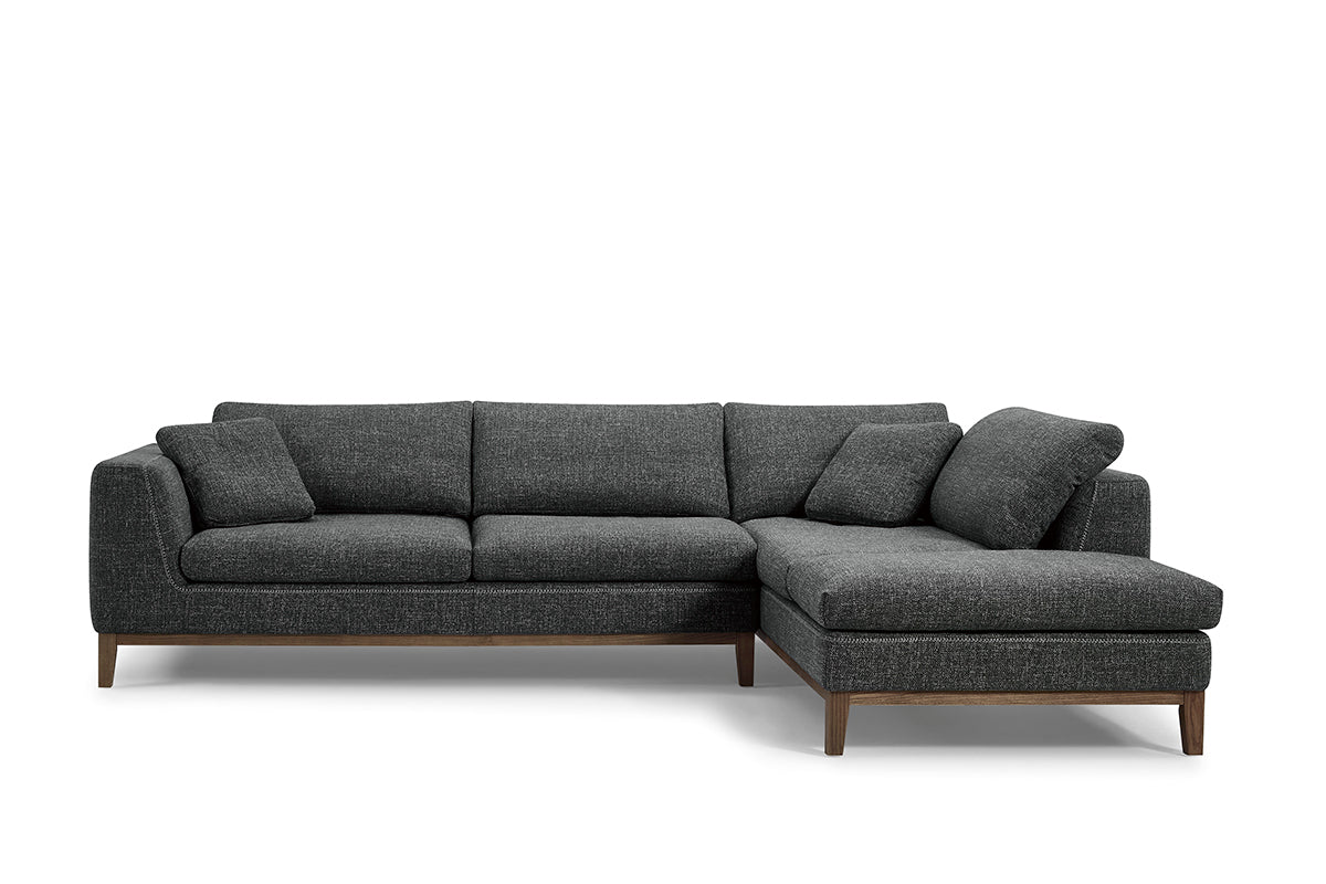 Divani Casa Hickman Modern Dark Grey Fabric Sectional Sofa-2