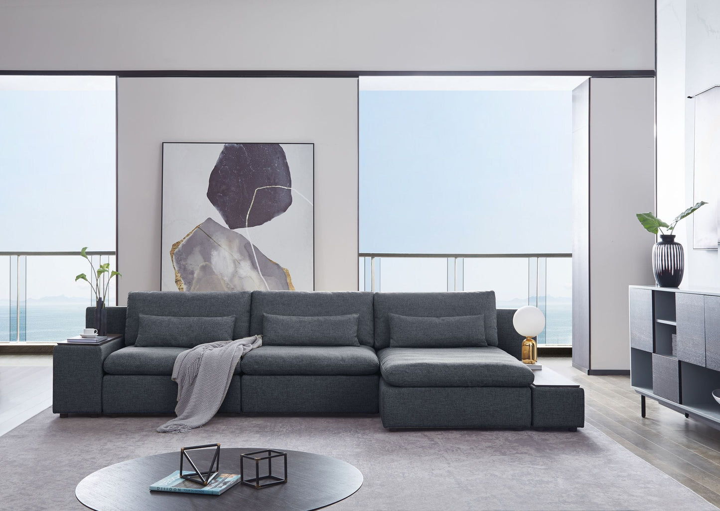 Divani Casa Paseo - Modern Grey Sectional Sofa | Sofas | Modishstore - 2