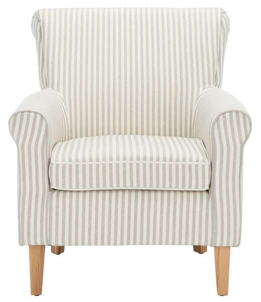 Safavieh Hazina Club Chair - Beige Stripe | Accent Chairs | Modishstore - 2