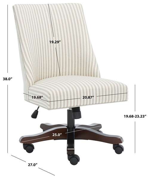 Safavieh Scarlet Desk Chair - Beige Stripe | Office Chairs | Modishstore - 3