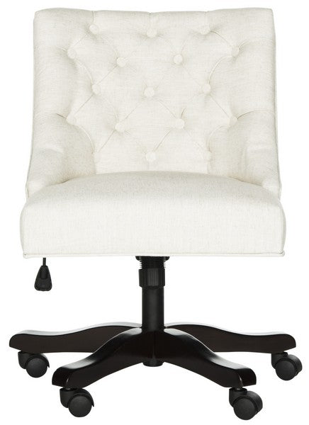 Safavieh Soho Tufted Linen Swivel Desk Chair | Office Chairs | Modishstore - 1